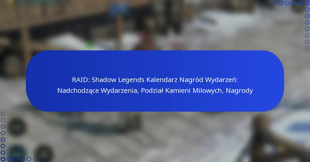 RAID: Shadow Legends Kalendarz Nagród Wydarzeń: Nadchodzące Wydarzenia, Podział Kamieni Milowych, Nagrody