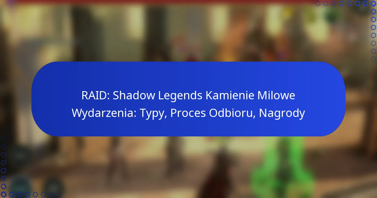 RAID: Shadow Legends Kamienie Milowe Wydarzenia: Typy, Proces Odbioru, Nagrody