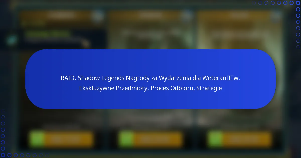 RAID: Shadow Legends Nagrody za Wydarzenia dla Weteranów: Ekskluzywne Przedmioty, Proces Odbioru, Strategie
