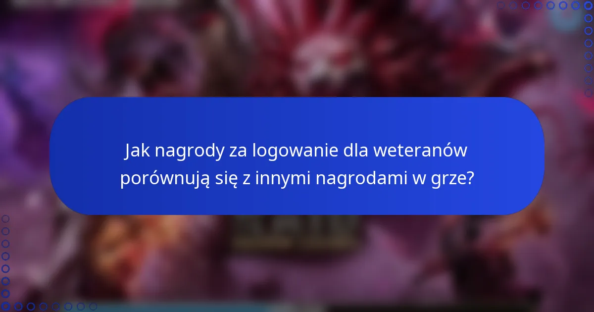Jak nagrody za logowanie dla weteranów porównują się z innymi nagrodami w grze?
