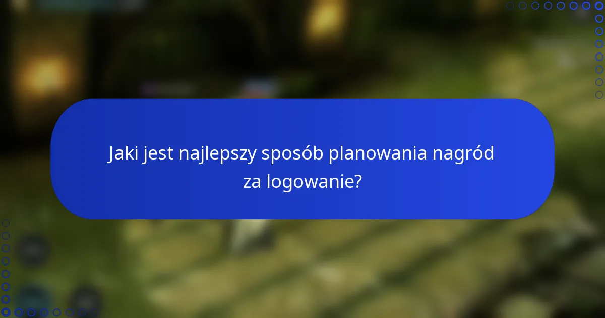 Jaki jest najlepszy sposób planowania nagród za logowanie?