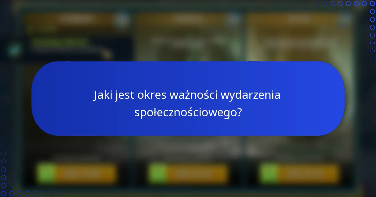 Jaki jest okres ważności wydarzenia społecznościowego?