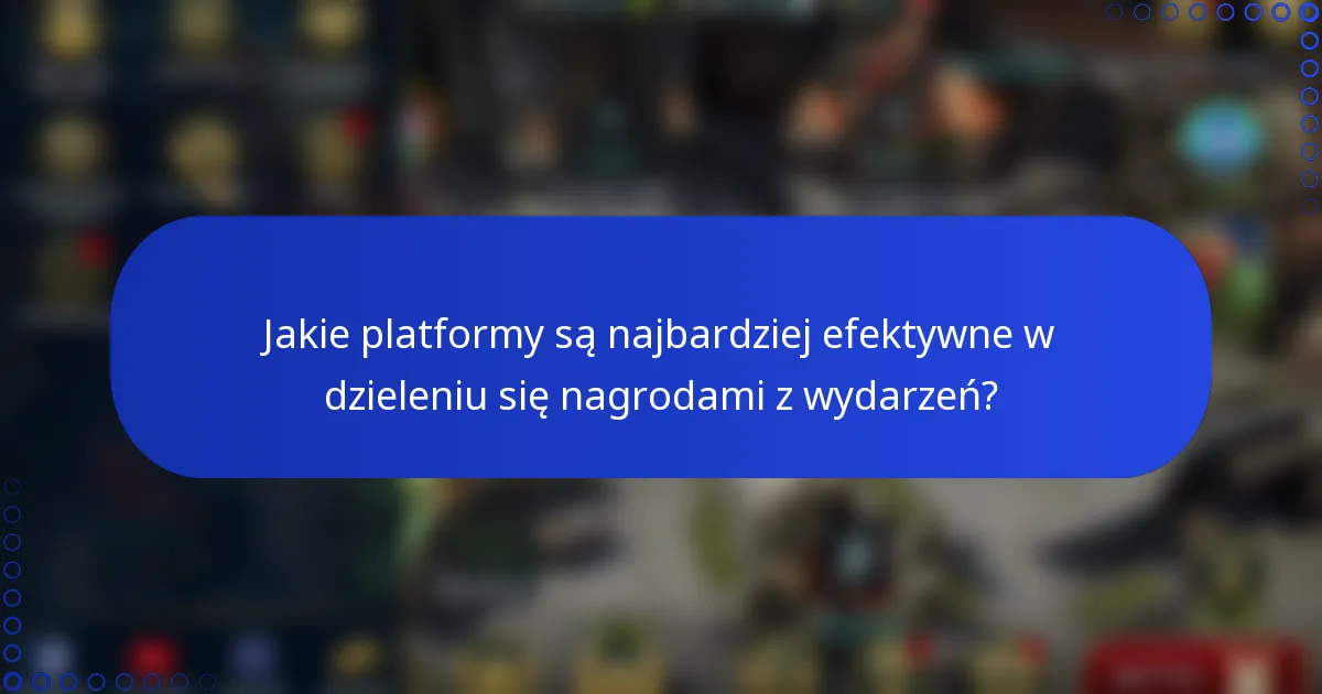 Jakie platformy są najbardziej efektywne w dzieleniu się nagrodami z wydarzeń?