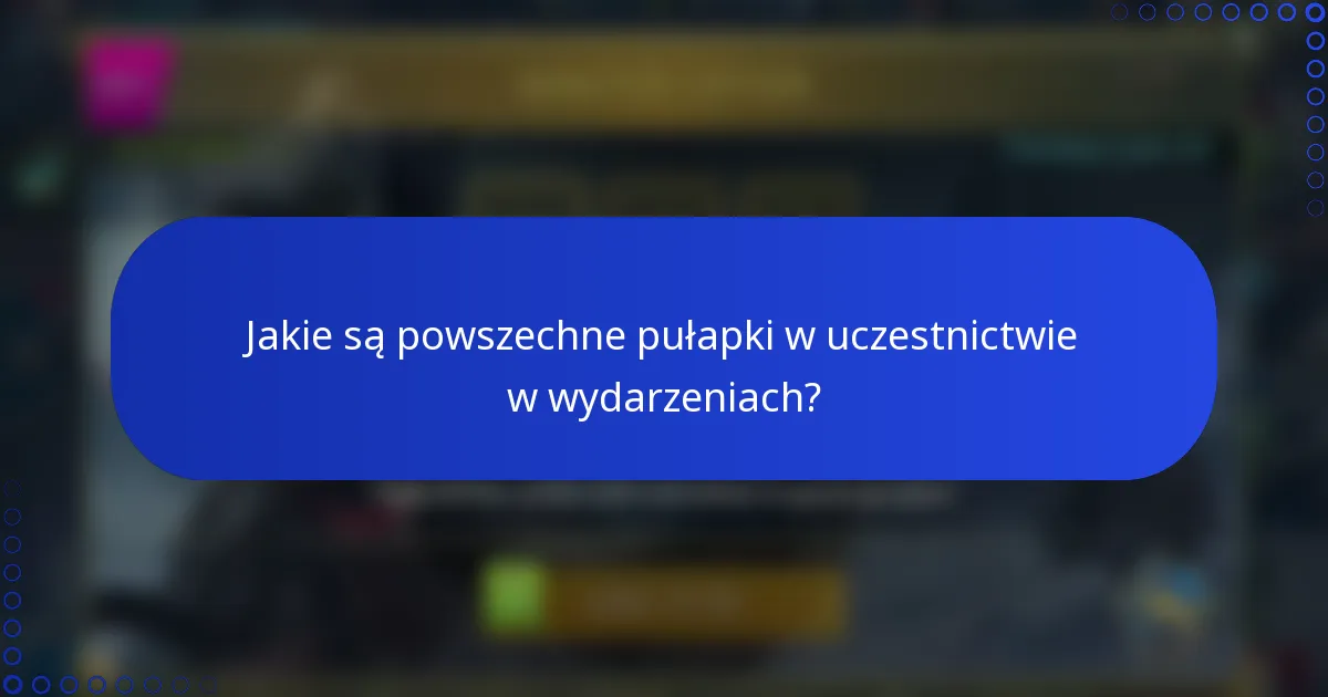 Jakie są powszechne pułapki w uczestnictwie w wydarzeniach?